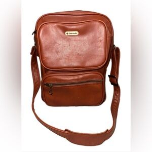 Samsonite Tan Leather-Look Messenger Crossbody